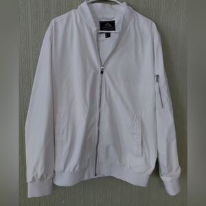 THE OITDOOR JACKET White Lightweight Jacket Spring Fall Silver Zipper